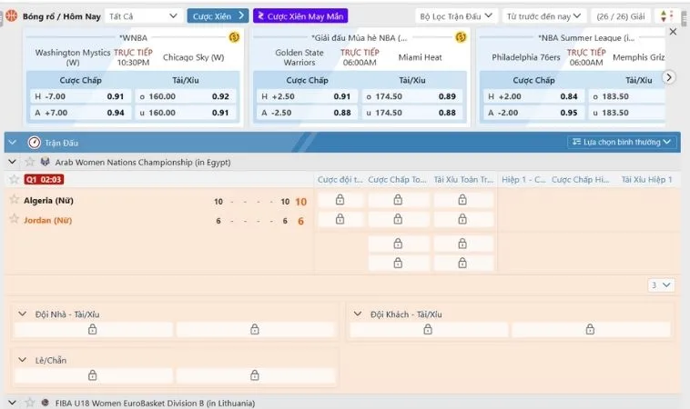 Bùng Nổ Cảm Xúc Với Cá Cược Bóng Rổ QQ88 Đỉnh Cao Toàn Cầu 2 Giao diện đặt kèo cá cược bóng rổ QQ88