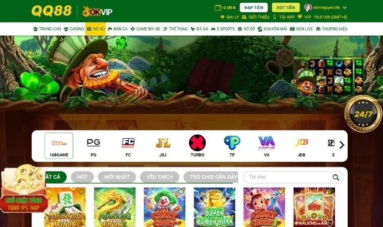 Quay Nổ Hũ QQ88 Săn Jackpot Khủng Thay Đổi Vận Mệnh Của Bạn 1 Sảnh Nổ Hũ QQ88 thiết kế đẹp, ấn tượng