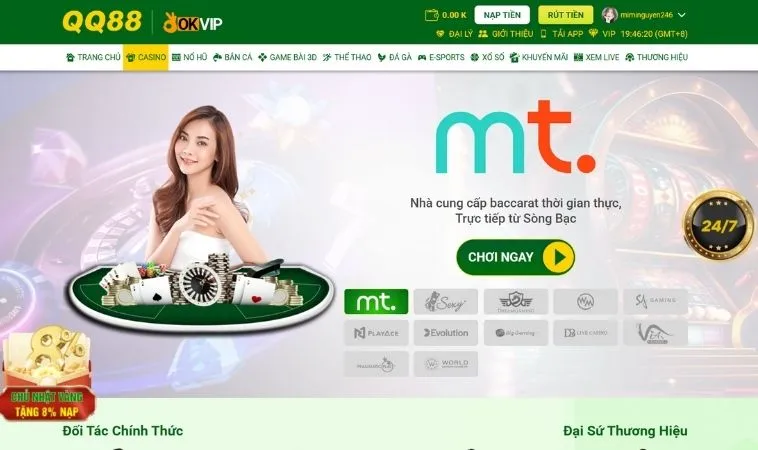 Casino Online QQ88 Sòng Bạc Đẳng Cấp Quốc Tế Trong Tầm Tay Bạn 1 Chơi Casino Online QQ88 cùng dealer xinh đẹp