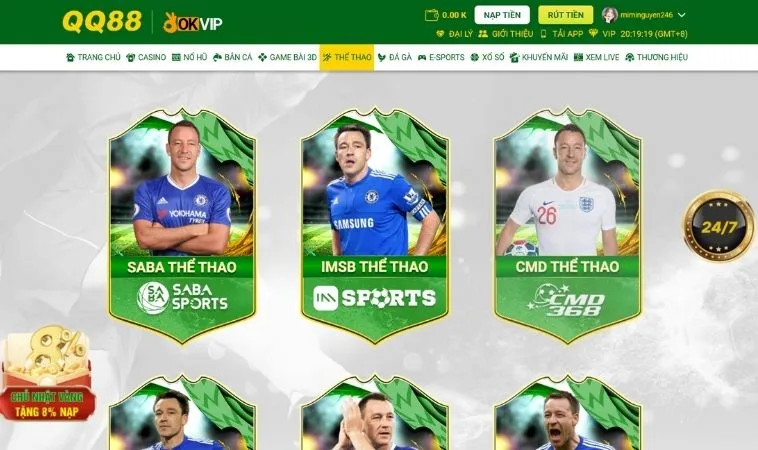 Trải Nghiệm Cá Cược Thể Thao QQ88 Đỉnh Cao Kèo Cược Đa Dạng 1 Sảnh Thể Thao QQ88 thiết kế giao diện đẹp, chuyên nghiệp